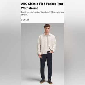 Lululemon ABC Classic-Fit 5 Pocket Pant 28"L
Warpstreme
